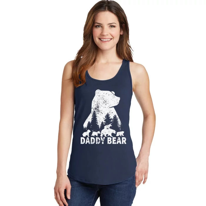 Daddy Bear 4 Cubs Father Day Funny Daddy Bear 4 Vintage Ladies Essential Tank