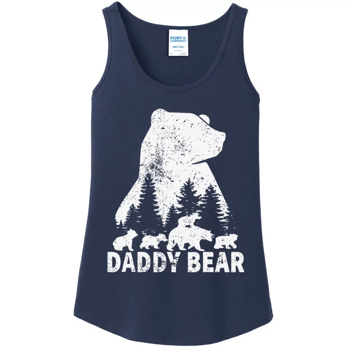 Daddy Bear 4 Cubs Father Day Funny Daddy Bear 4 Vintage Ladies Essential Tank