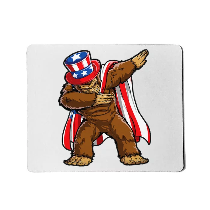 Dabbing Bigfoot 4th of July Sasquatch  USA Flag Mousepad