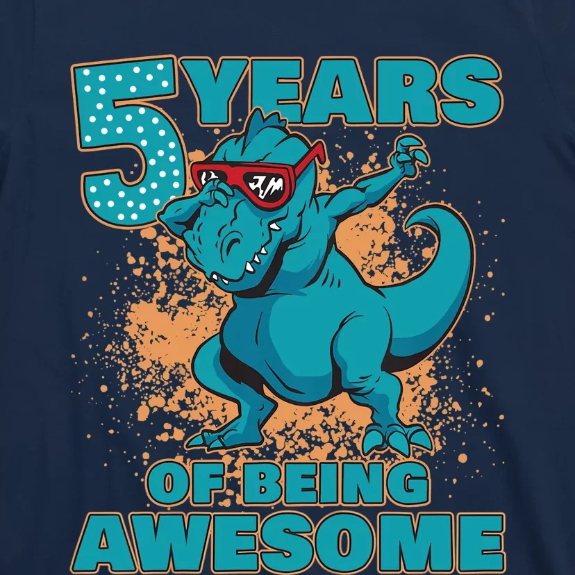 Dinosaur Birthday 5 Year Old Boy | Birthday Boy T-Shirt