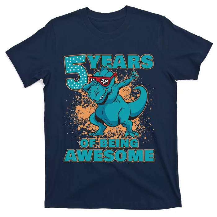 Dinosaur Birthday 5 Year Old Boy | Birthday Boy T-Shirt