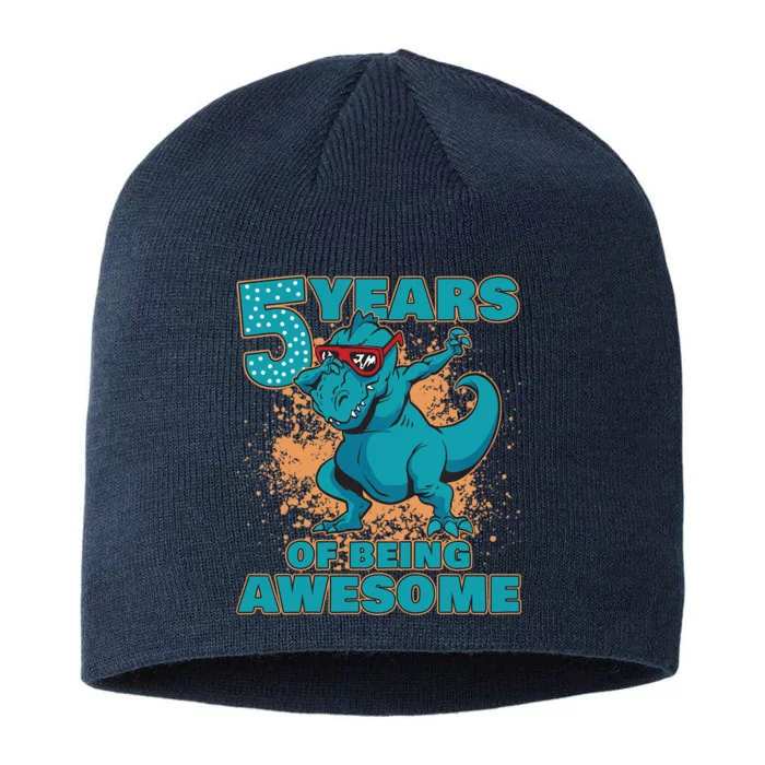 Dinosaur Birthday 5 Year Old Boy | Birthday Boy 8 1/2in Sustainable Knit Beanie