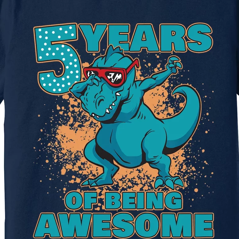 Dinosaur Birthday 5 Year Old Boy | Birthday Boy Premium T-Shirt