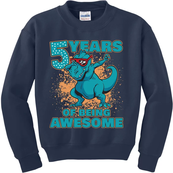 Dinosaur Birthday 5 Year Old Boy | Birthday Boy Kids Sweatshirt