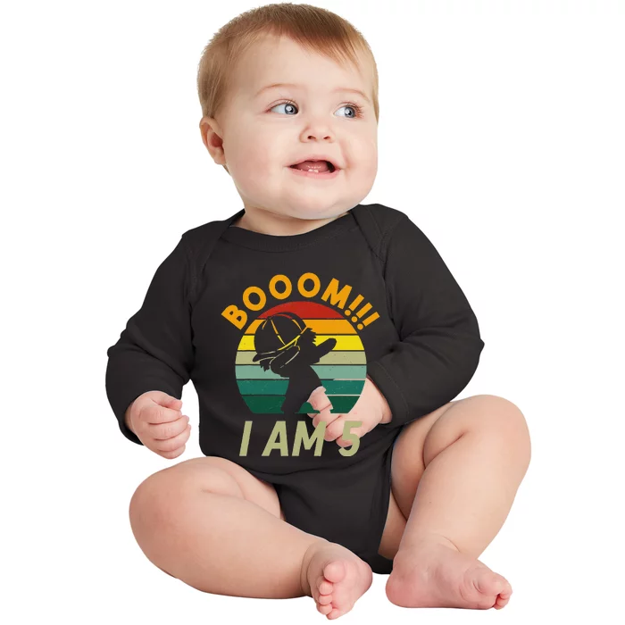 Dabbing Birthday 5 Years Old Birthday Outfit Baby Long Sleeve Bodysuit