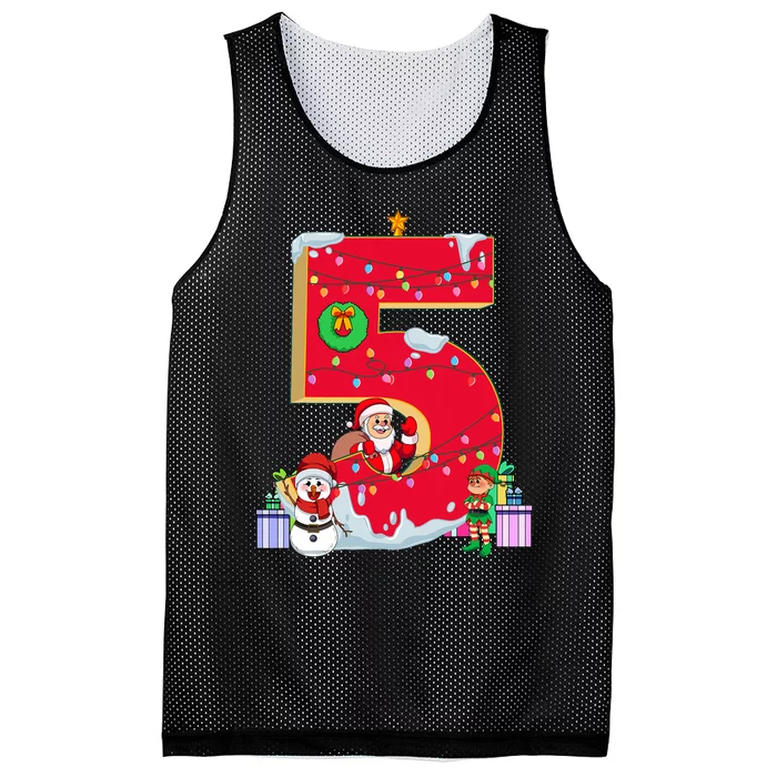 December Birthday 5th Snowman Santa Elf Christmas Xmas Mesh Reversible Basketball Jersey Tank