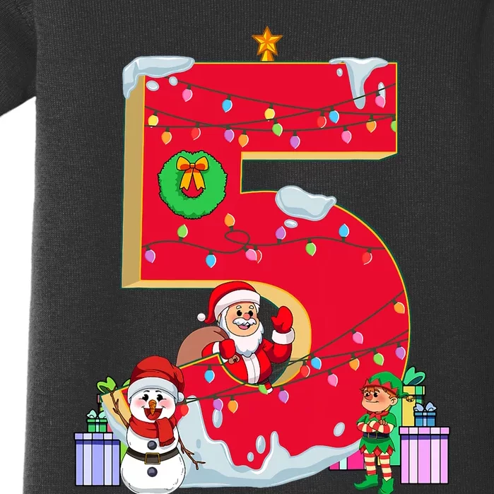 December Birthday 5th Snowman Santa Elf Christmas Xmas Baby Bodysuit