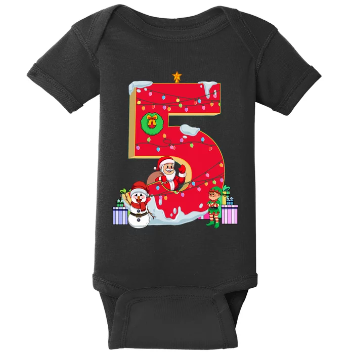 December Birthday 5th Snowman Santa Elf Christmas Xmas Baby Bodysuit