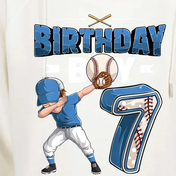 Dabbing Boy 7 Year Old Baseball Player 7th Birthday Party Womens Funnel Neck Pullover Hood