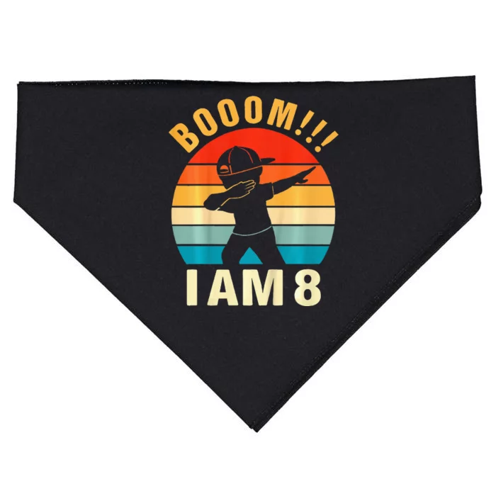 Dabbing Birthday 8 Years Old Birthday Outfit USA-Made Doggie Bandana