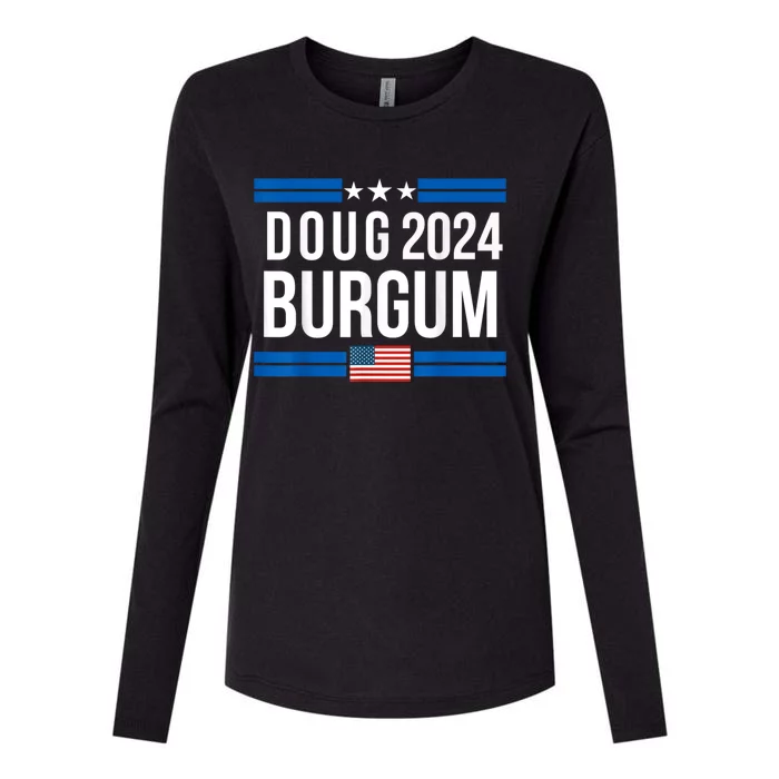 Doug Burgum American Flage 2024 Womens Cotton Relaxed Long Sleeve T-Shirt