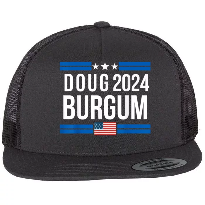 Doug Burgum American Flage 2024 Flat Bill Trucker Hat