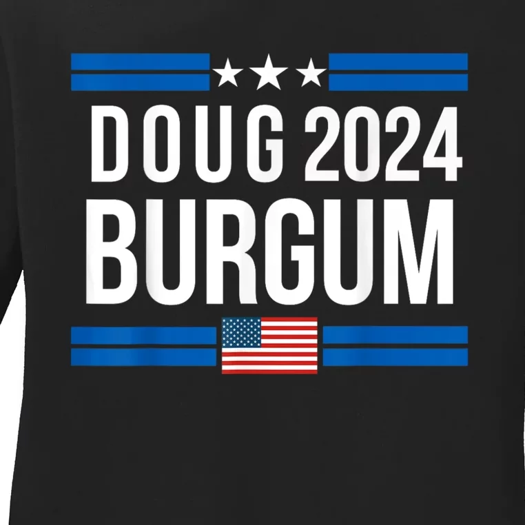 Doug Burgum American Flage 2024 Ladies Long Sleeve Shirt