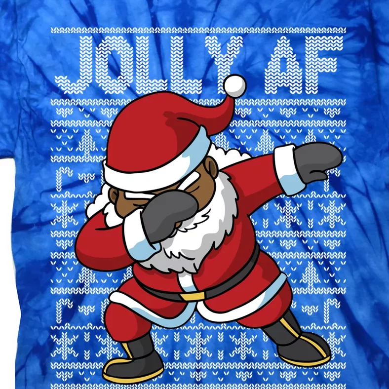 Dabbing Black African American Santa Claus Jolly Af Funny Great Gift Tie-Dye T-Shirt