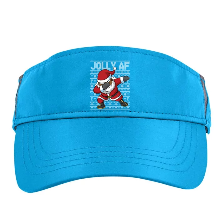 Dabbing Black African American Santa Claus Jolly Af Funny Great Gift Adult Drive Performance Visor