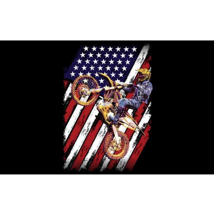 Dirt Bike American Flag Motocross Biker 4th Of July Bumper Sticker