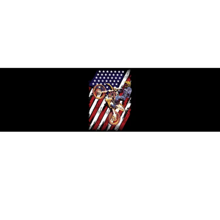 Dirt Bike American Flag Motocross Biker 4th Of July Bumper Sticker