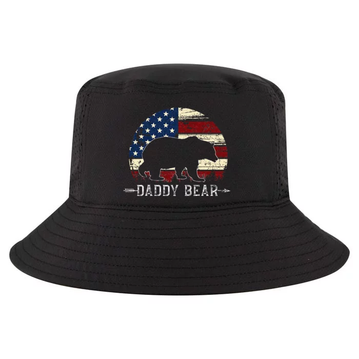 Daddy Bear American Flag 4th Of July Fathers Day Cool Comfort Performance Bucket Hat