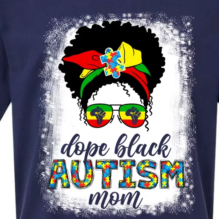 Dope Black Autism Mom Messy Bun Juneteenth Black History Gift Sueded Cloud Jersey T-Shirt