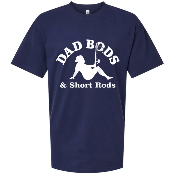 Dad Bods And Short Rods Funny Man Fishing Lovers Sueded Cloud Jersey T-Shirt