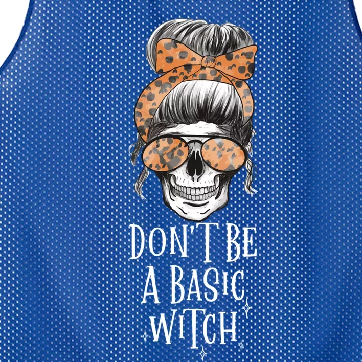 Dont Be A Basic Witch Halloween Skull Funny Great Gift Mesh Reversible Basketball Jersey Tank