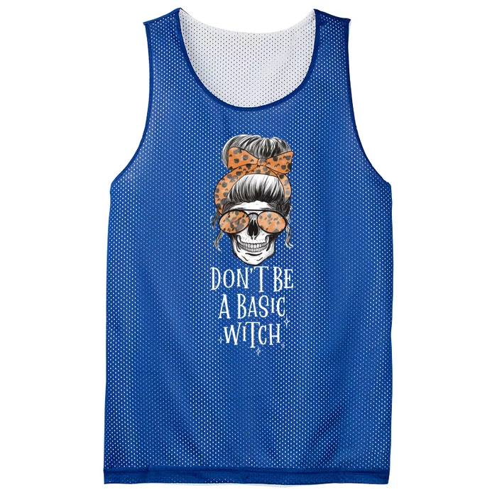 Dont Be A Basic Witch Halloween Skull Funny Great Gift Mesh Reversible Basketball Jersey Tank