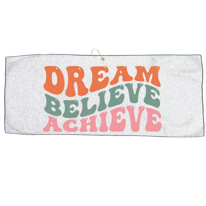 Dream Believe Achieve Positive Quote Large Microfiber Waffle Golf Towel