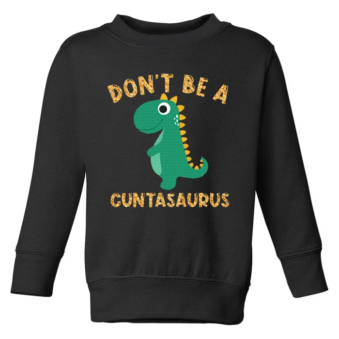 Don't Be A Cuntasaurus Dinosaur Sarcastic Dinosaur Lover Toddler Sweatshirt