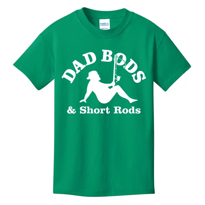 Dad Bods And Short Rods Funny Man Fishing Lovers Kids T-Shirt