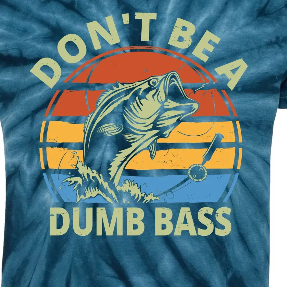 Dont Be A Dumb Bass Funny Fishing Kids Tie-Dye T-Shirt