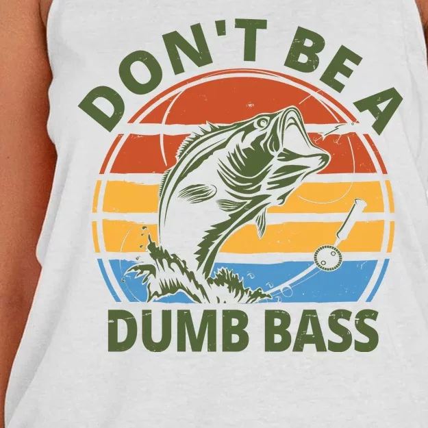 Dont Be A Dumb Bass Funny Fishing Women's Knotted Racerback Tank