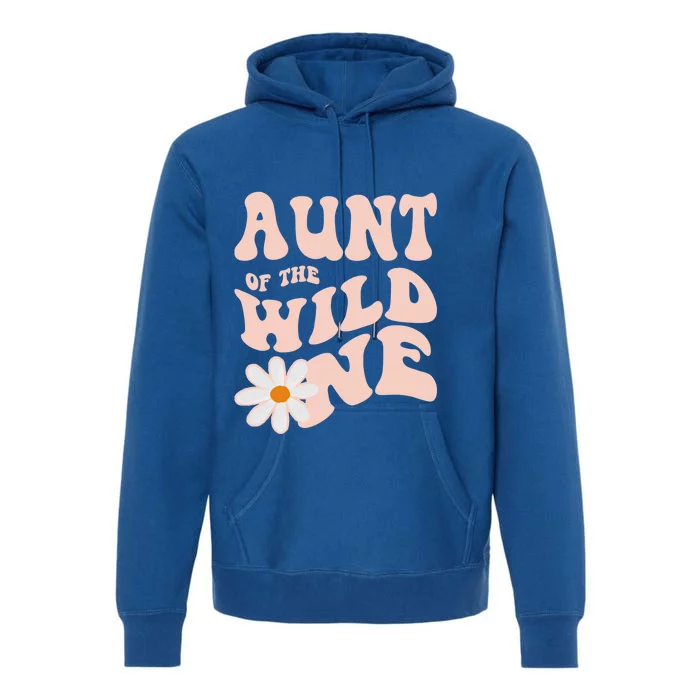 Daisy Birthday Aunt Wild One Boho 1st Birthday Matching Tee Gift Premium Hoodie