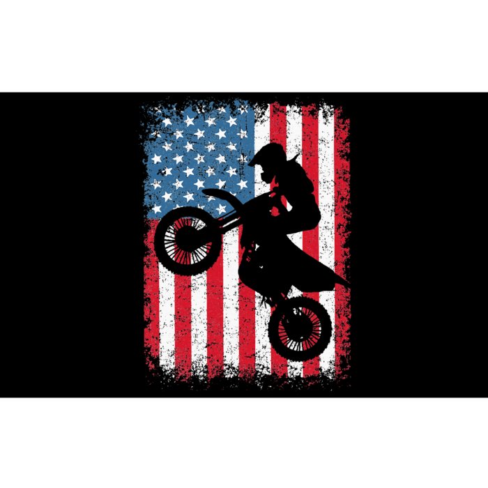 Dirt Bike American Flag Motocross Biker Bumper Sticker