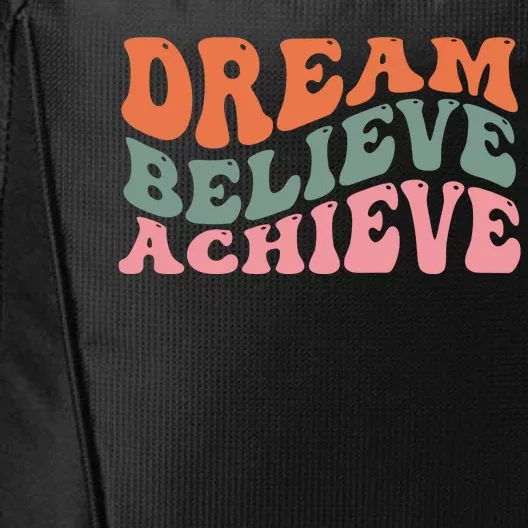 Dream Believe Achieve Retro Quote City Backpack