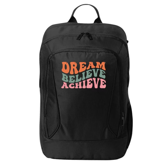 Dream Believe Achieve Retro Quote City Backpack