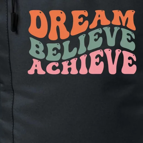 Dream Believe Achieve Retro Quote Daily Commute Backpack