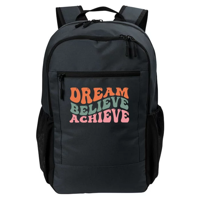 Dream Believe Achieve Retro Quote Daily Commute Backpack