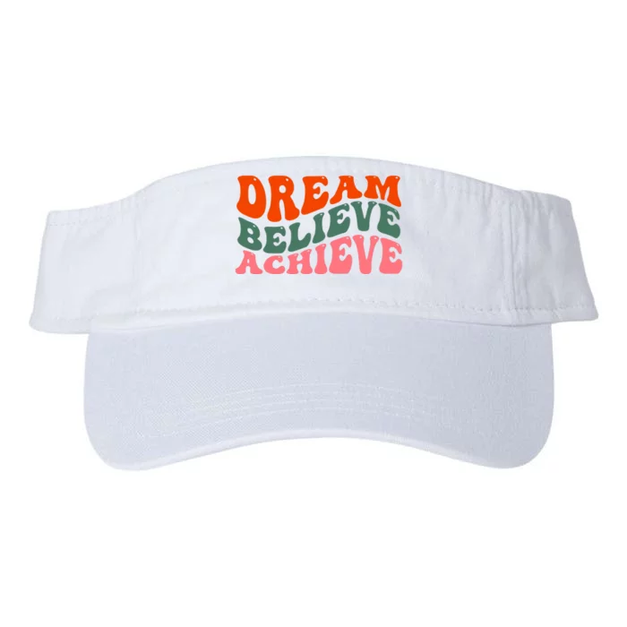 Dream Believe Achieve Retro Quote Valucap Bio-Washed Visor