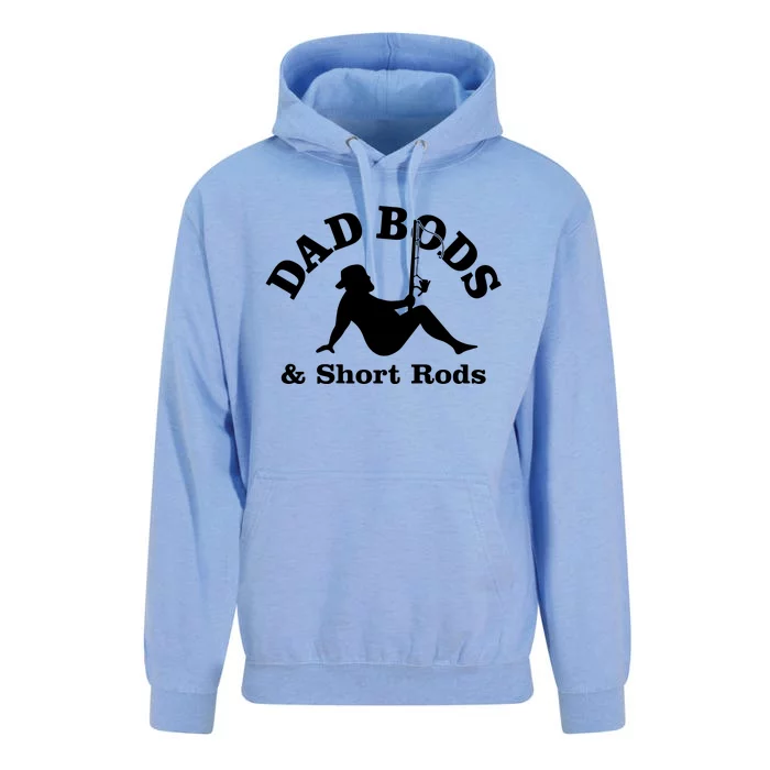 Dad Bods And Short Rods Funny Man Fishing Lovers Unisex Surf Hoodie