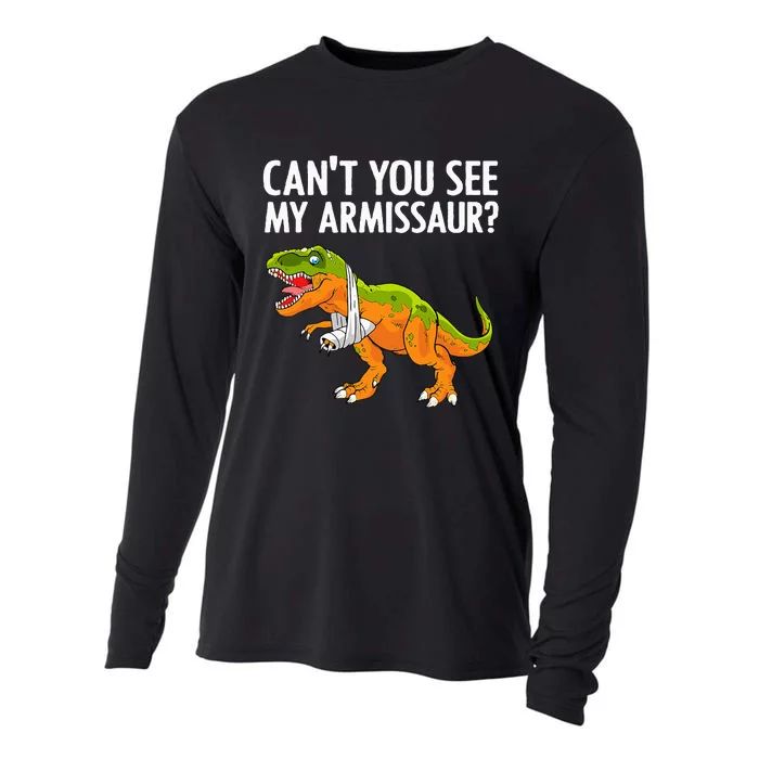 Dinosaur Broken Arm For Hand Wrist Injury Cooling Performance Long Sleeve Crew