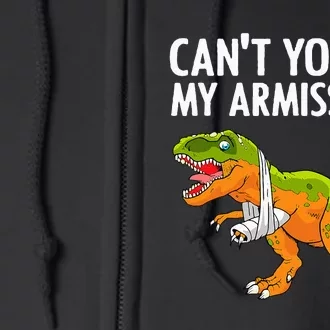 Dinosaur Broken Arm For Hand Wrist Injury Full Zip Hoodie