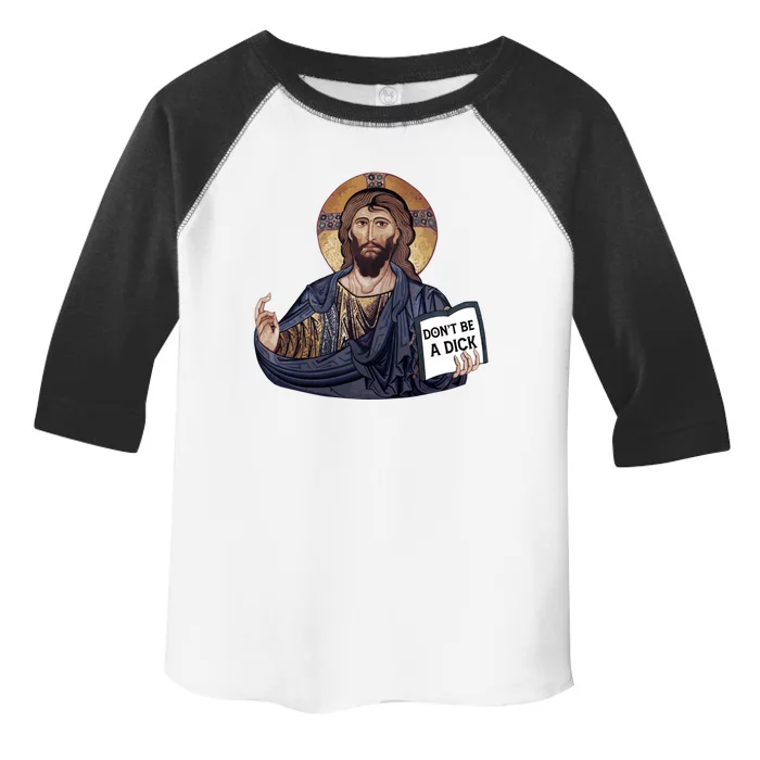 Don't Be A Dick Jesus Book Meaningful Gift Toddler Fine Jersey T-Shirt