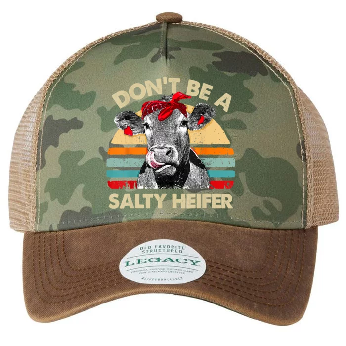 Don't Be A Salty Heifer Cows Lover Gift Vintage Farm Legacy Tie Dye Trucker Hat