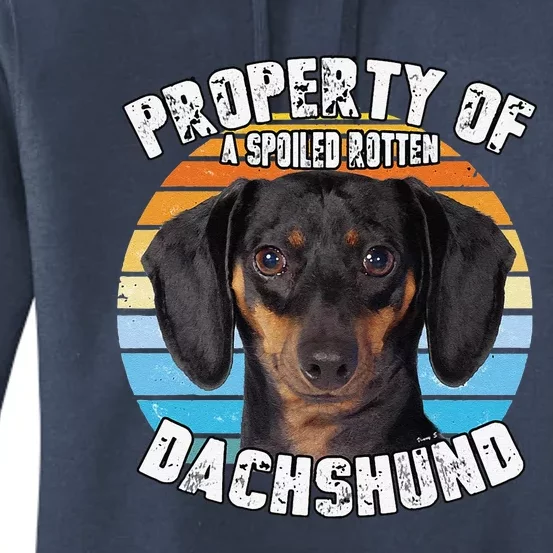 Dachshund Black And Tan Owner Lover Property Of Cute Dog Women's Pullover Hoodie