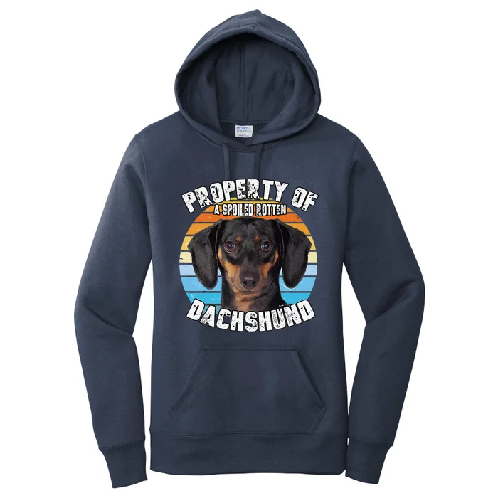 Dachshund Black And Tan Owner Lover Property Of Cute Dog Women's Pullover Hoodie