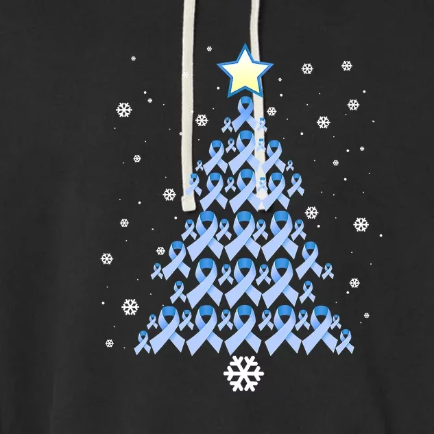 Diabetes Blue Awareness Ribbon Snowflakes Diabetic T1D Garment-Dyed Fleece Hoodie