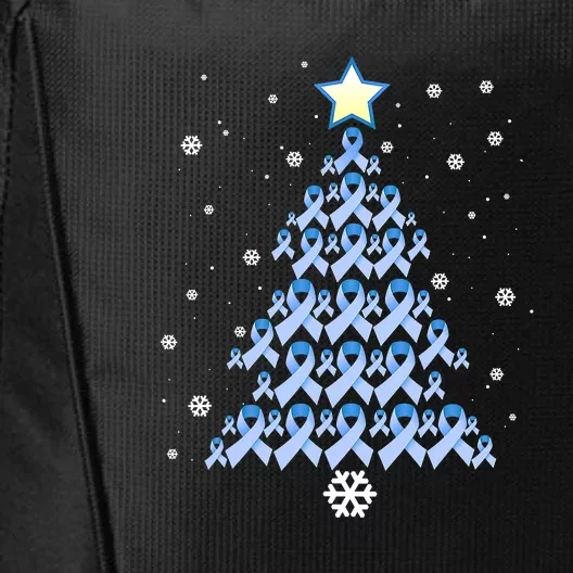 Diabetes Blue Awareness Ribbon Snowflakes Diabetic T1D City Backpack