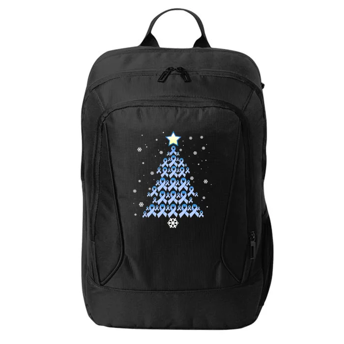 Diabetes Blue Awareness Ribbon Snowflakes Diabetic T1D City Backpack