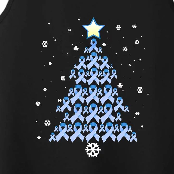 Diabetes Blue Awareness Ribbon Snowflakes Diabetic T1D Performance Tank