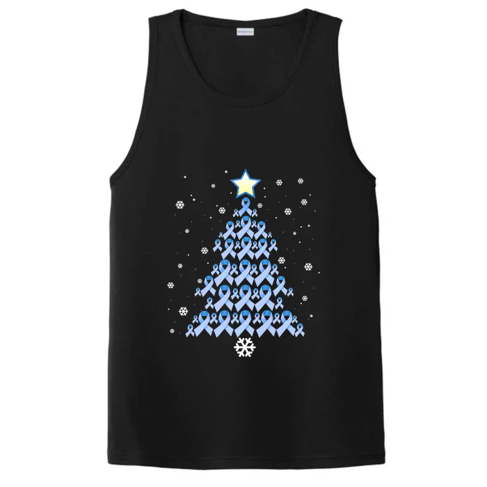 Diabetes Blue Awareness Ribbon Snowflakes Diabetic T1D Performance Tank